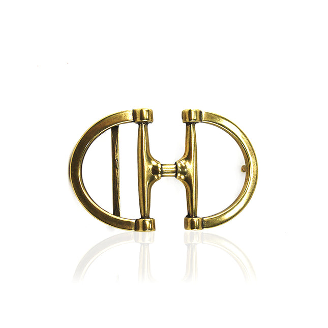 cinturón de piel bronce para unisex bronce vista frontal — CJ3710/2