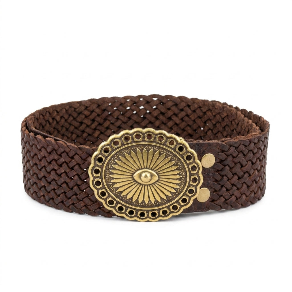 Cinturón de Piel Marrón para Unisex — Variante | Cj4516