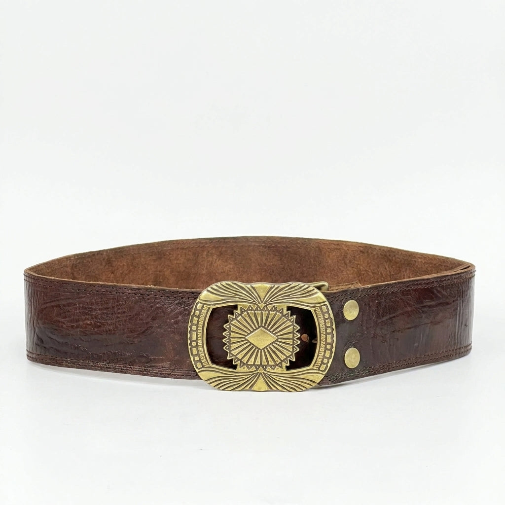 Cinturón de Piel Marrón para Unisex — Variante | Cj4514