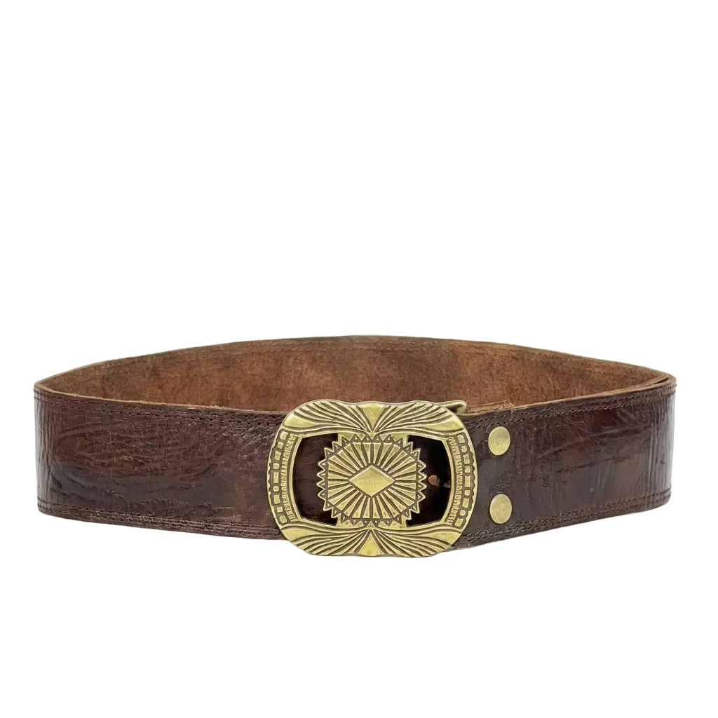 Cinturón de Piel Marrón para Unisex — Variante | Cj4514