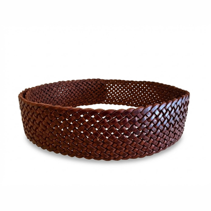 vista 3 marrón cinturón de piel marrón para unisex — CJ0764