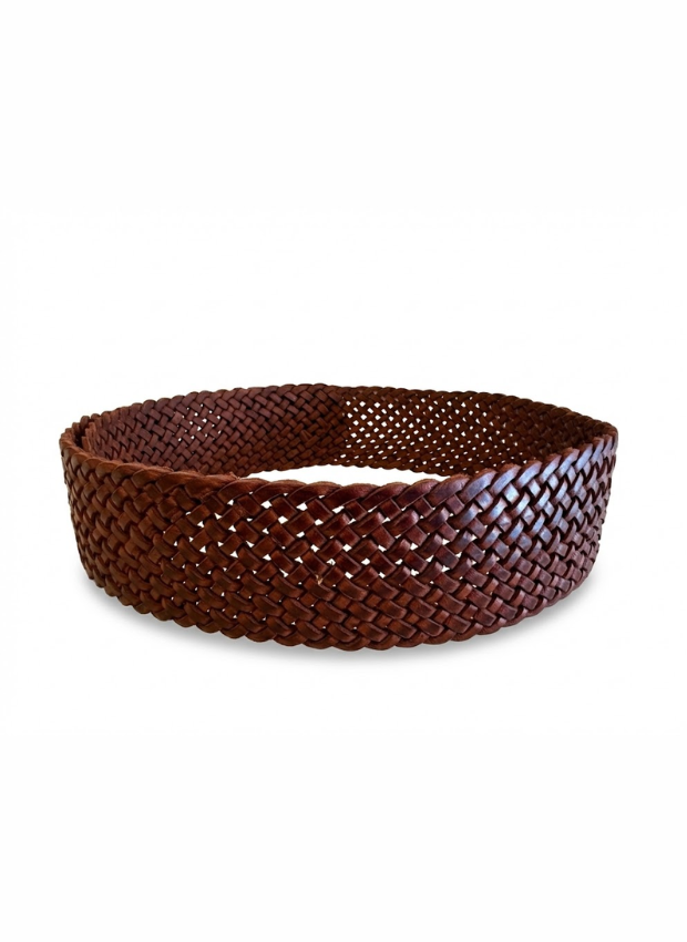 vista 3 marrón cinturón de piel marrón para unisex — CJ0764