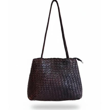 bolso shopper de piel marrón oscuro para mujer marrón oscuro vista frontal — CJ2200