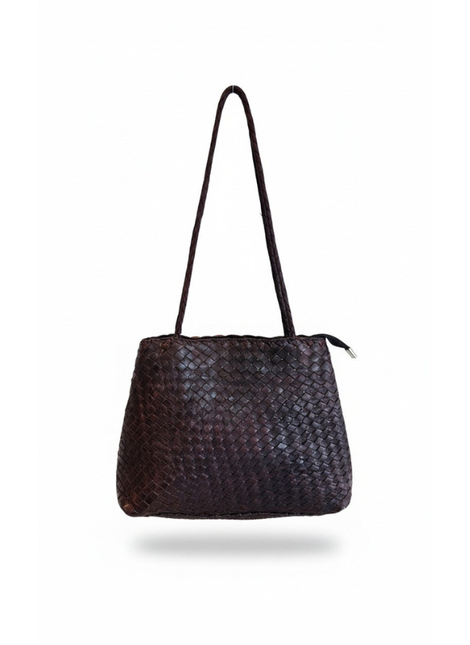 bolso shopper de piel marrón oscuro para mujer marrón oscuro vista frontal — CJ2200