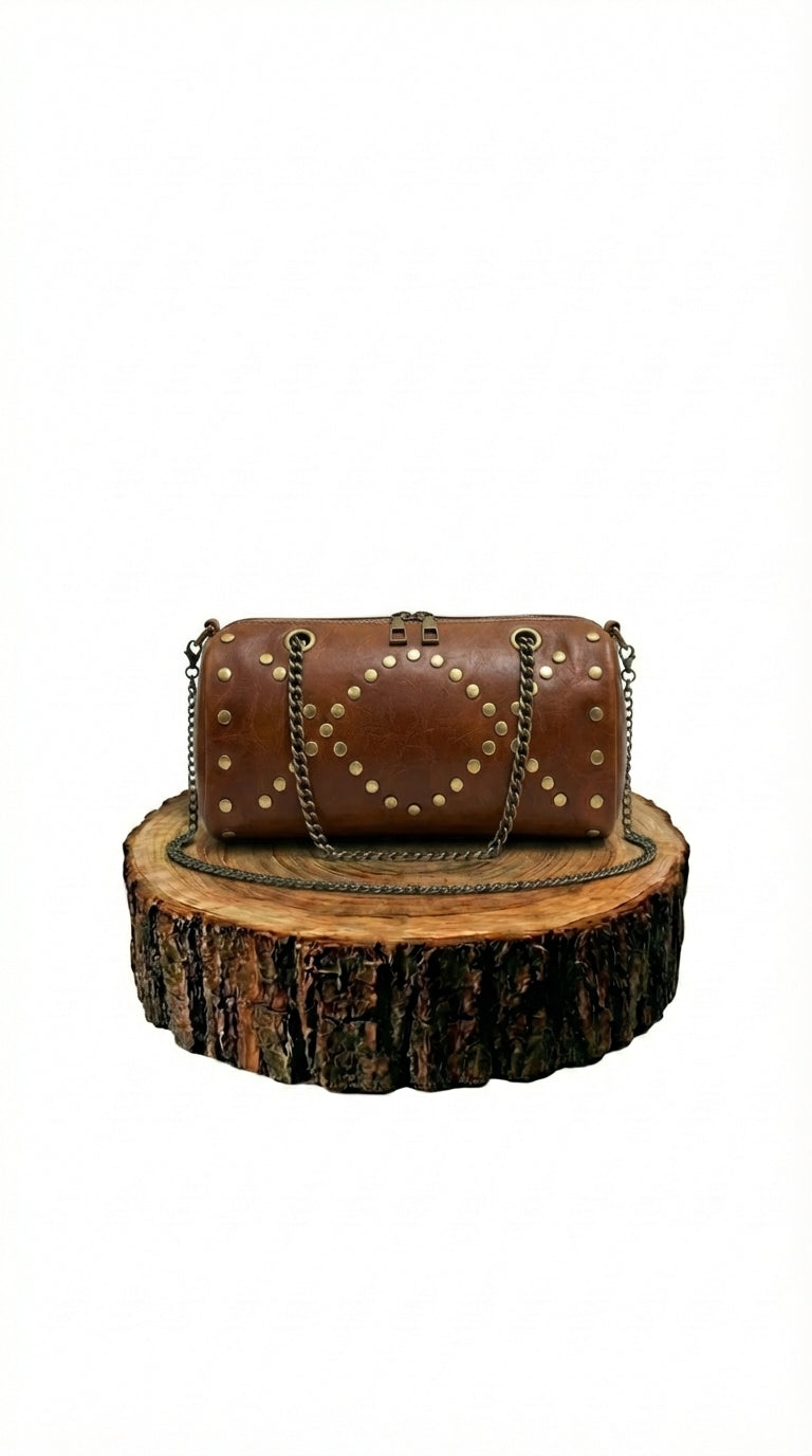 bolso de mano de piel marrón para mujer marrón vista frontal — CJ5242