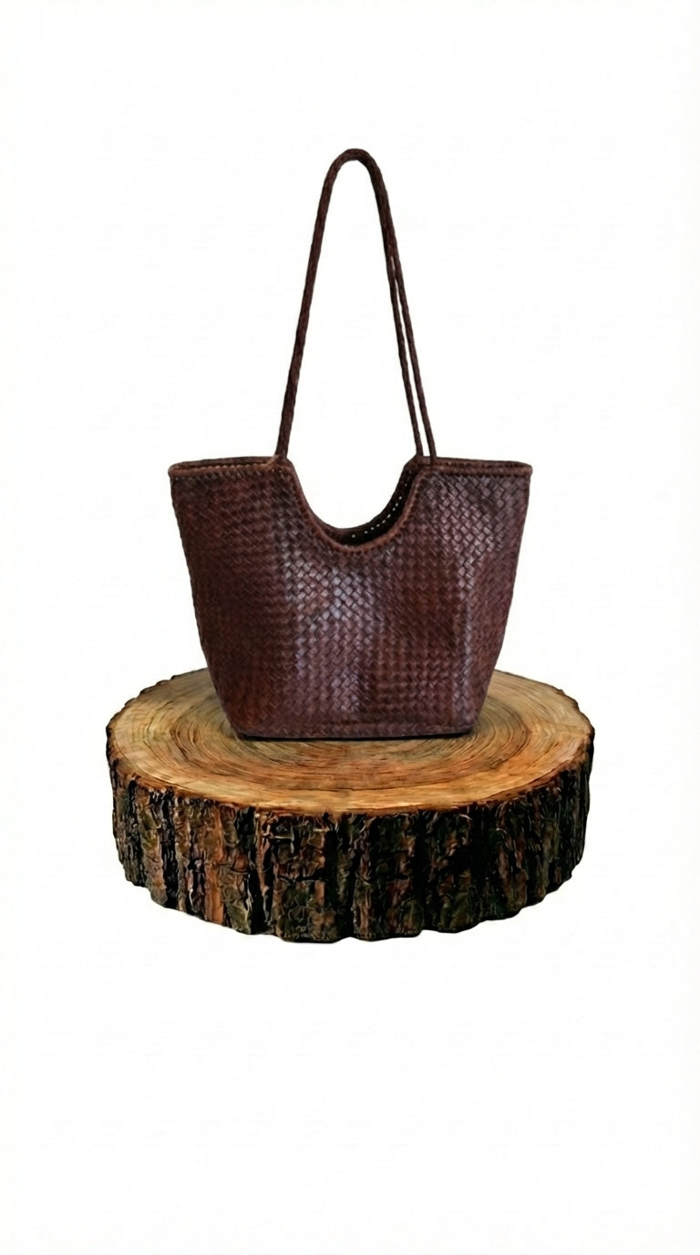 Bolso Shopper de Piel Dorado para Mujer | CJ2355