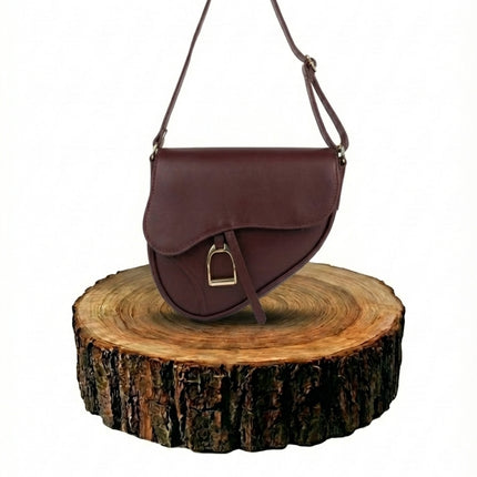 bandolera de piel marrón chocolate para mujer marrón chocolate vista frontal — CJ62186
