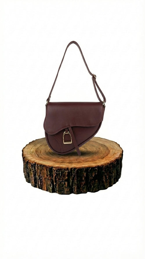 bandolera de piel marrón chocolate para mujer marrón chocolate vista frontal — CJ62186