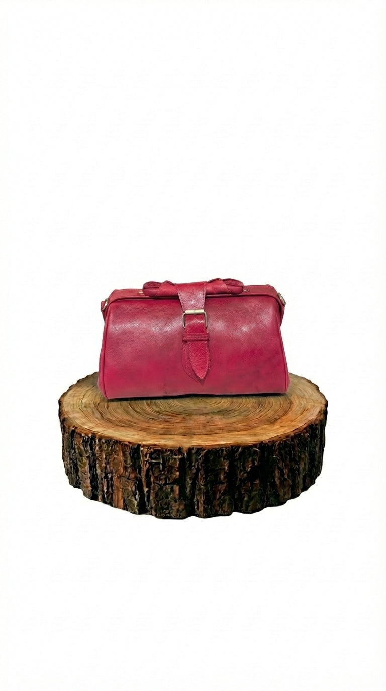 satchel de piel marrón para mujer marrón vista frontal — CJ7188