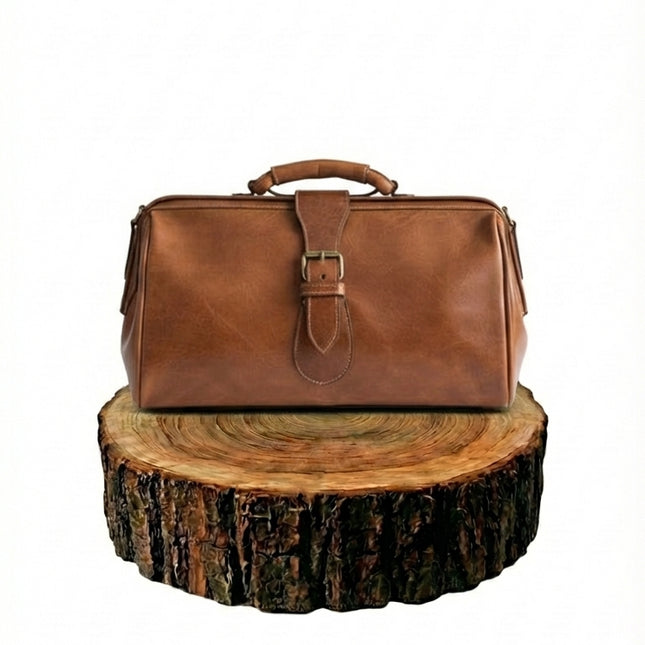bolso de mano de piel marrón para mujer marrón vista frontal — CJ5874