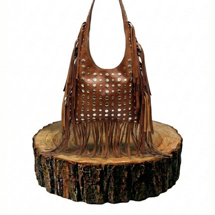 bolso de mano de piel marrón para mujer marrón vista frontal — CJ5590