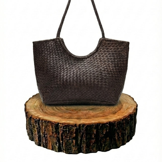 bolso de mano de piel marrón oscuro para mujer marrón oscuro vista frontal — CJ2251