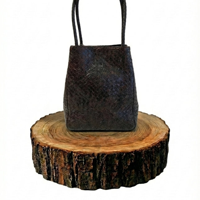 bolso shopper de piel marrón oscuro para mujer marrón oscuro vista frontal — CJ2258