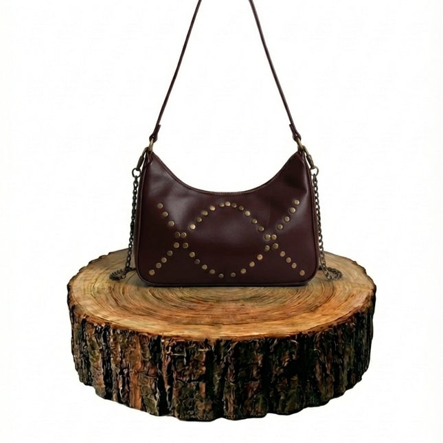 vista 6 marrón oscuro bolso shopper de piel marrón oscuro para mujer — CJ2005