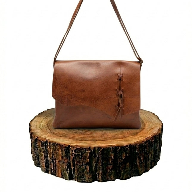 bolso de mano de piel marrón para mujer marrón vista frontal — CJ7210