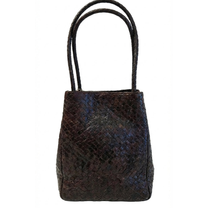 detalle marrón oscuro bolso shopper de piel marrón oscuro para mujer — ref. CJ2258