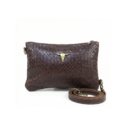 vista 3 negro bolso de mano de piel negro para mujer — CJ065