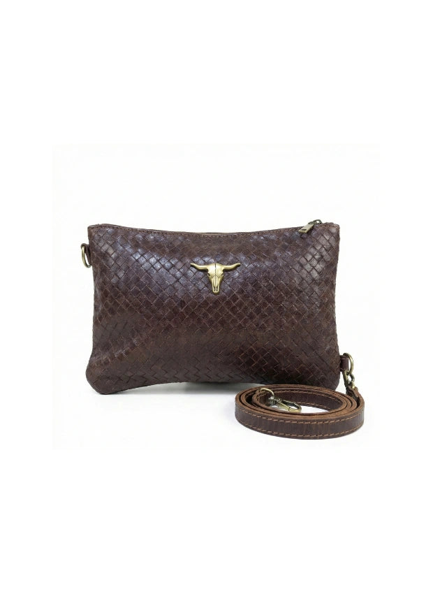 vista 3 negro bolso de mano de piel negro para mujer — CJ065