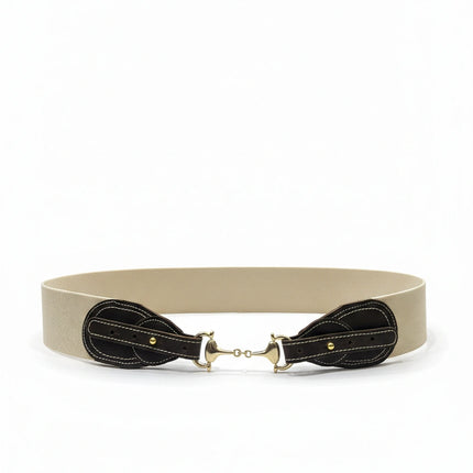 cinturón de piel negro para unisex negro vista frontal — CJ62145
