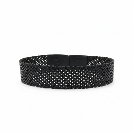 vista 4 marrón oscuro cinturón de piel negro para unisex — CJ1125