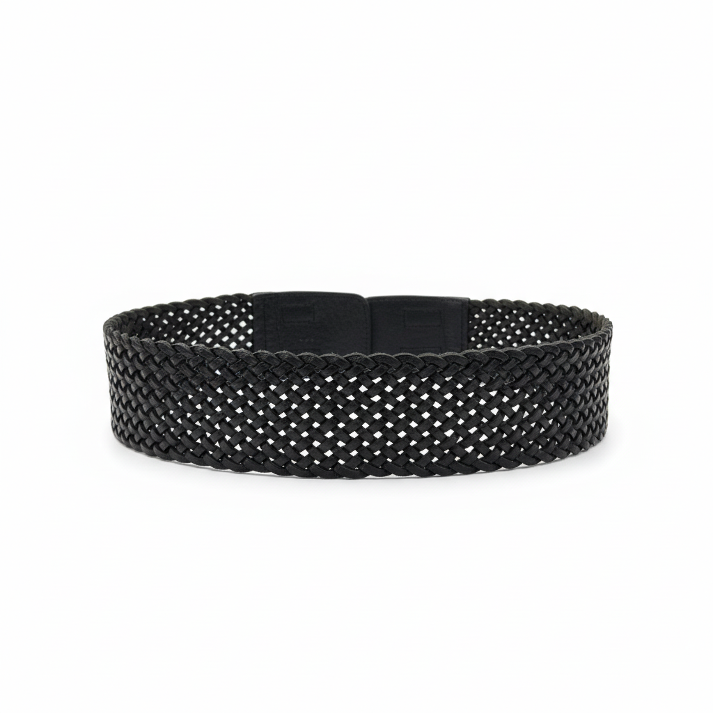 vista 4 marrón oscuro cinturón de piel negro para unisex — CJ1125
