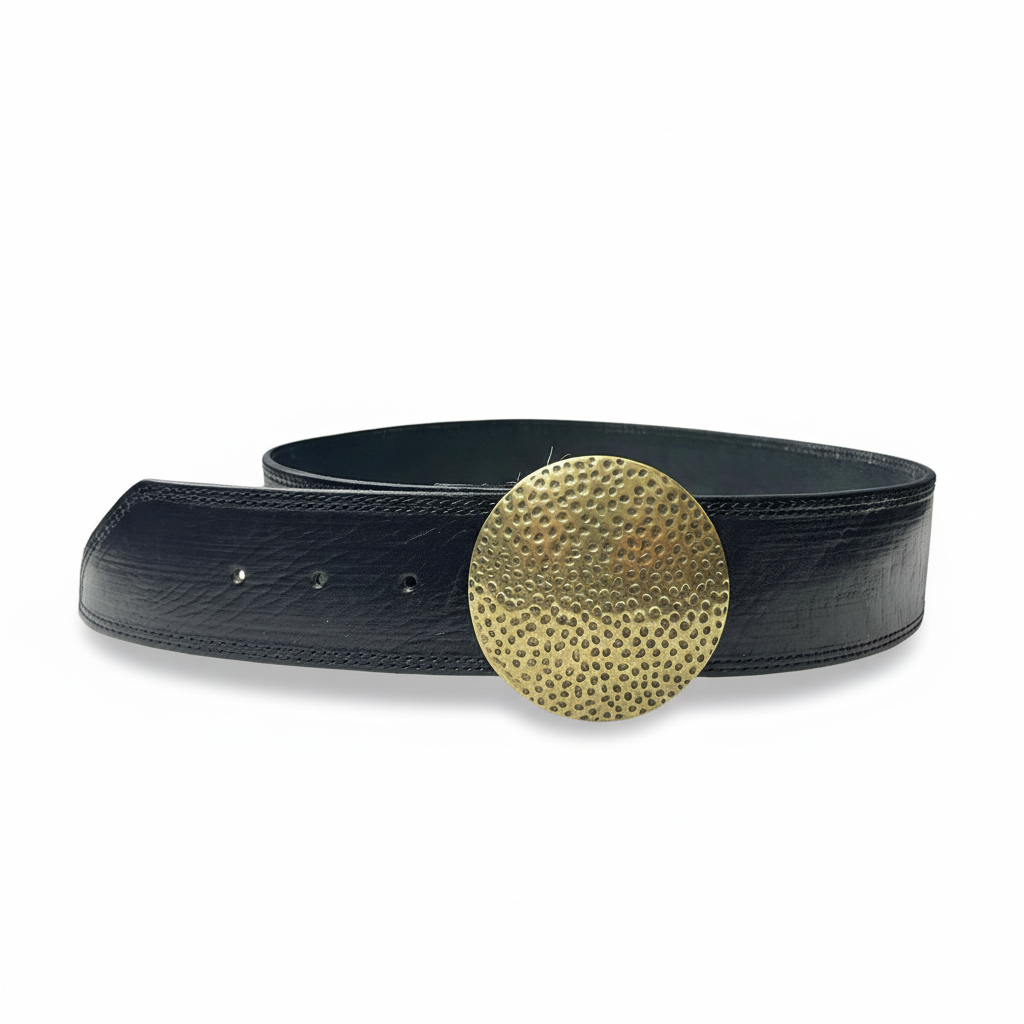 cinturón de piel negro para unisex negro vista frontal — CJ5046