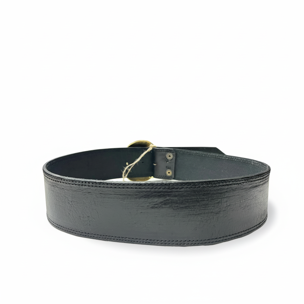 vista 3 negro cinturón de piel negro para unisex — CJ5046