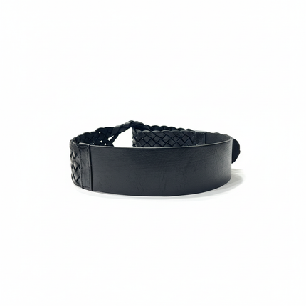 vista 3 marrón oscuro cinturón de piel negro para unisex — CJ5046