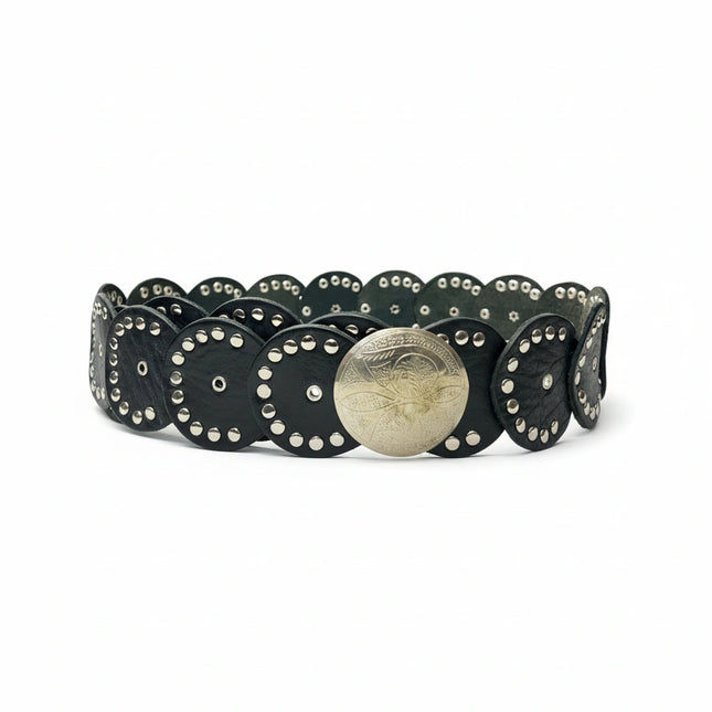 cinturón de piel marrón para unisex marrón vista frontal — CJ0019