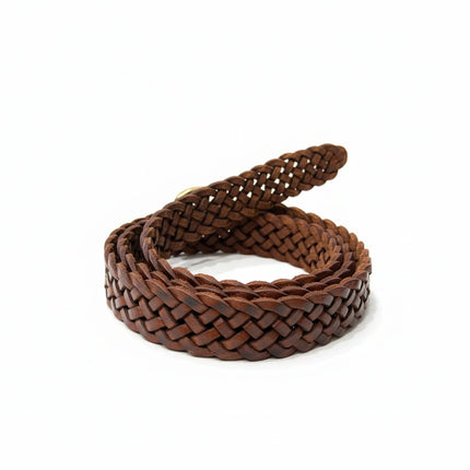 detalle marrón cinturón de piel marrón para unisex — ref. CJ5025