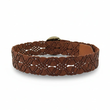 detalle marrón cinturón de piel marrón para unisex — ref. CJ4501/A