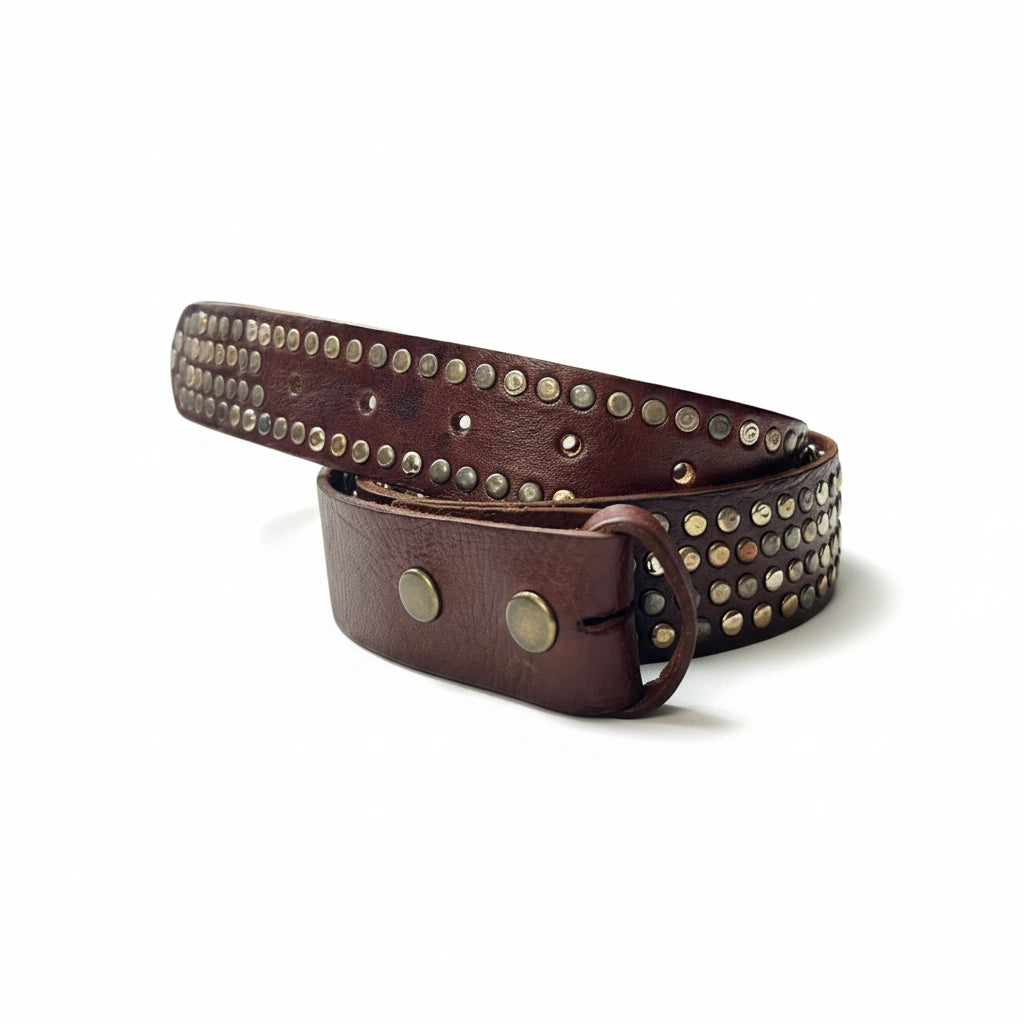 detalle negro cinturón de piel negro para unisex — ref. CJ460