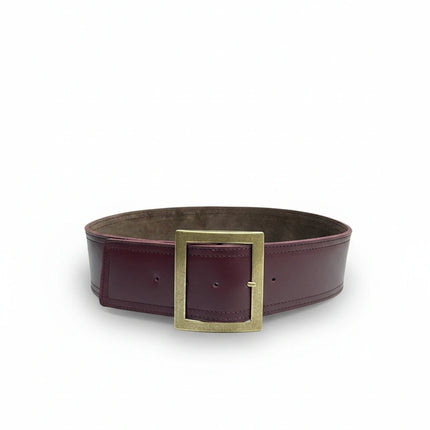 cinturón de piel marrón oscuro para unisex marrón oscuro vista frontal — CJ3790