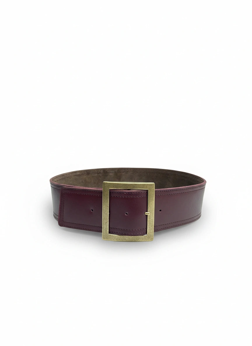 cinturón de piel marrón oscuro para unisex marrón oscuro vista frontal — CJ3790