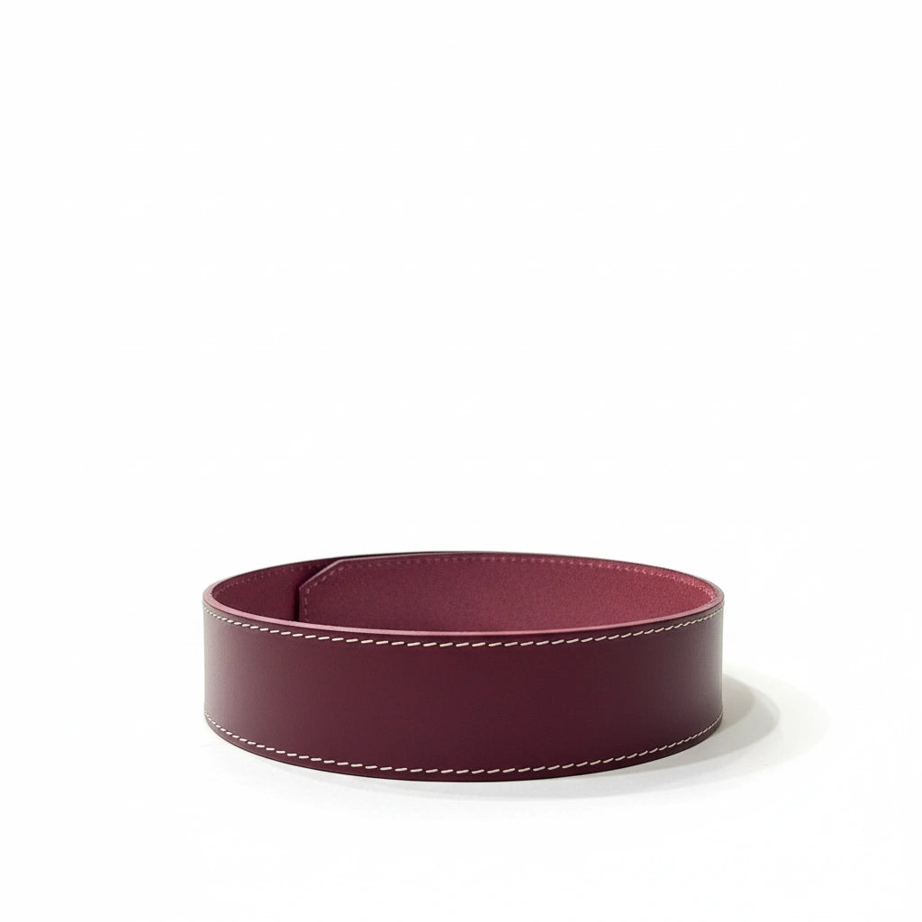 vista 4 naranja cinturón de piel naranja para hombre — CJ4416