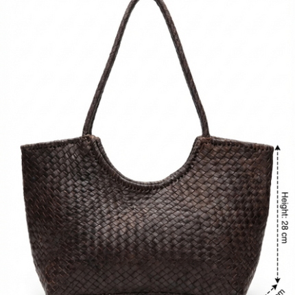 vista 4 marrón oscuro bolso de mano de piel marrón oscuro para mujer — CJ2251