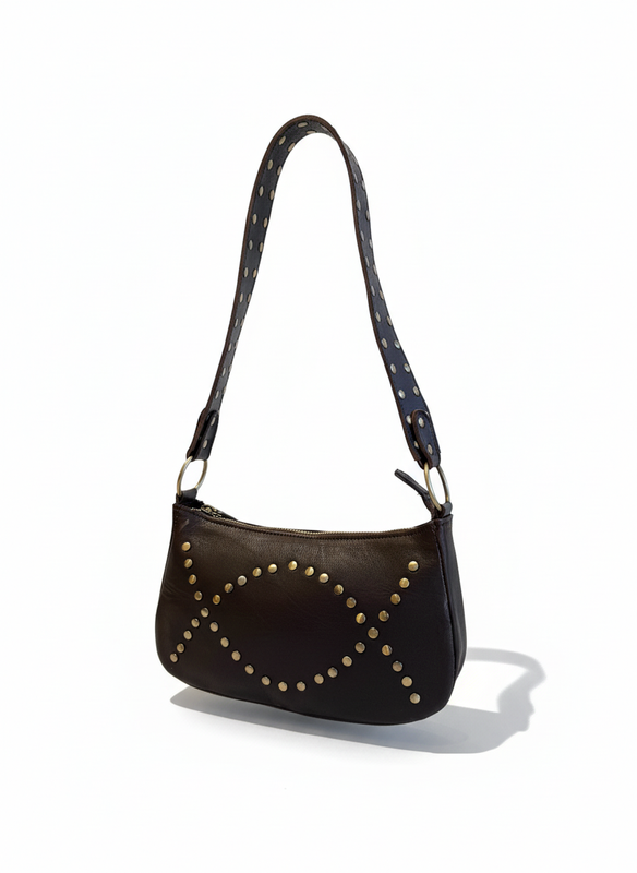 vista 4 marrón oscuro bolso shopper de piel marrón oscuro para mujer — CJ2005