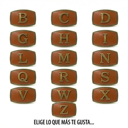 detalle b hebilla de cinturon con letras — ref. CJ3947
