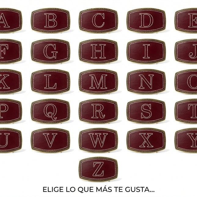 detalle b hebilla de cinturon con letras — ref. CJ3848