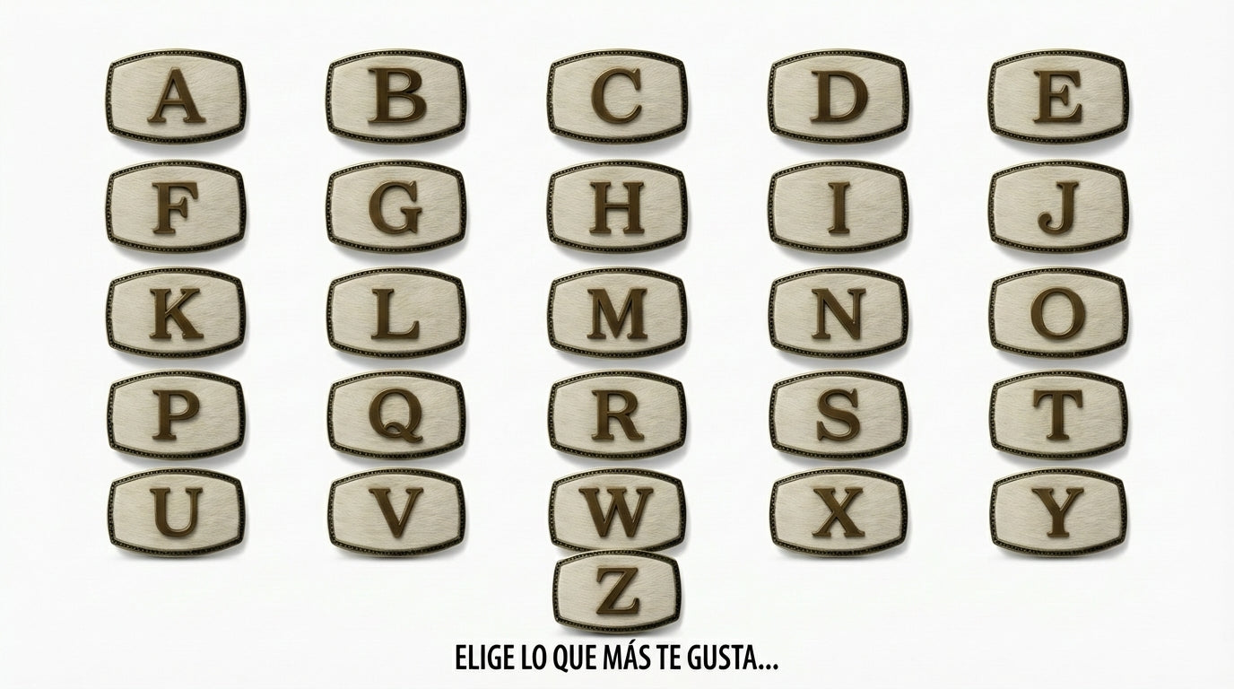 detalle b hebilla de cinturon con letras 1 — ref. CJ3947