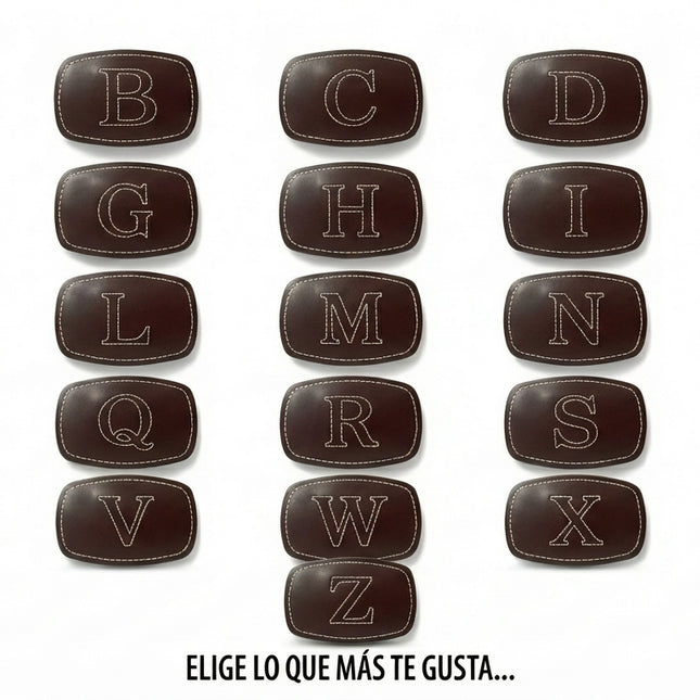 detalle b hebilla de cinturon con letras — ref. CJ3846