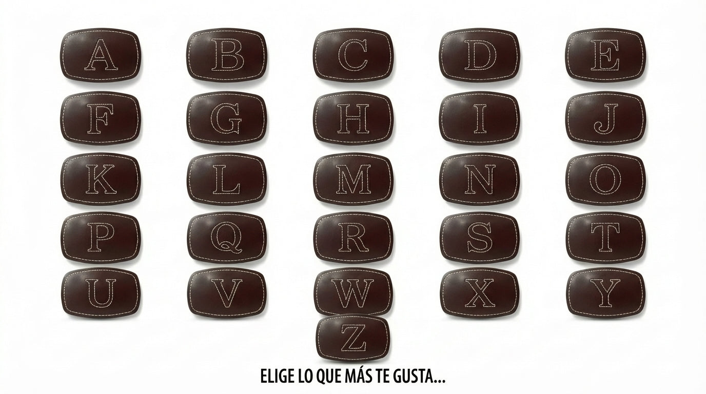 detalle b hebilla de cinturon con letras — ref. CJ3846