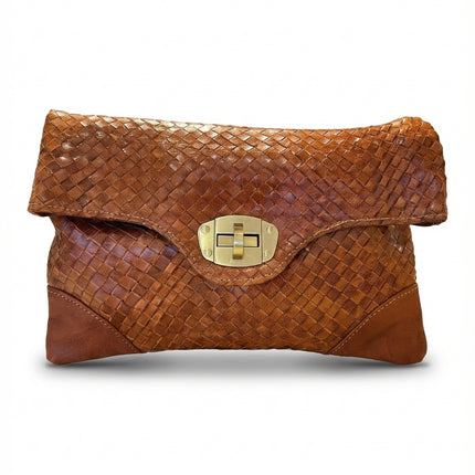 detalle marrón claro bolso shopper de piel dorado para mujer — ref. CJ2259