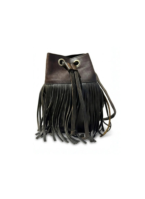 detalle marrón oscuro bolso de mano de piel marrón oscuro para mujer — ref. CJ10410
