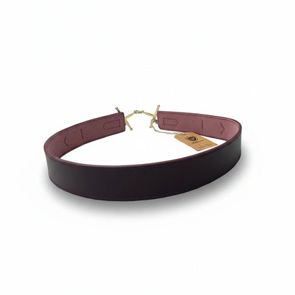 vista 4 burdeos cinturón de piel burdeos para unisex — CJ0923