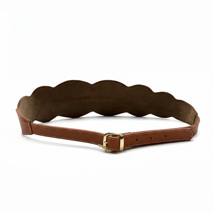 vista 4 marrón cinturón de piel marrón para unisex — CJ1228