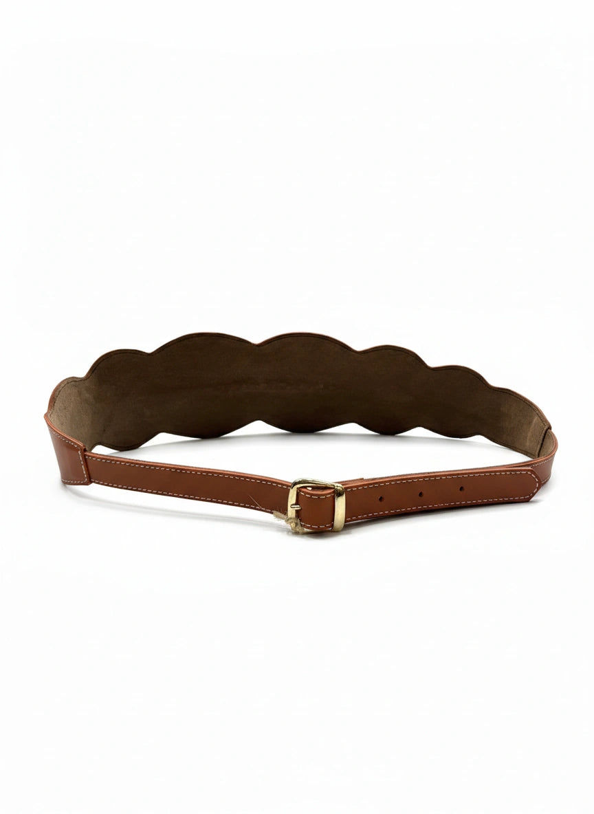 vista 4 marrón cinturón de piel marrón para unisex — CJ1228