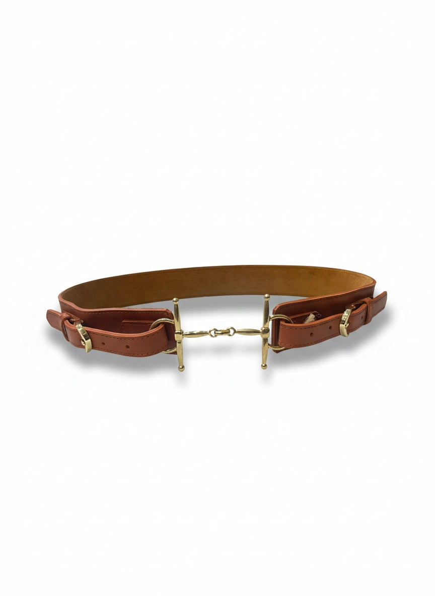 cinturón de piel burdeos para unisex burdeos vista frontal — CJ0923