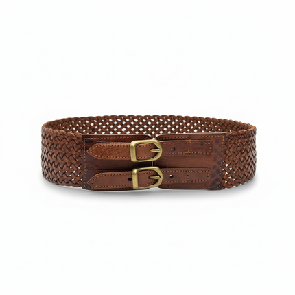 cinturón de piel negro para unisex negro vista frontal — CJ1125