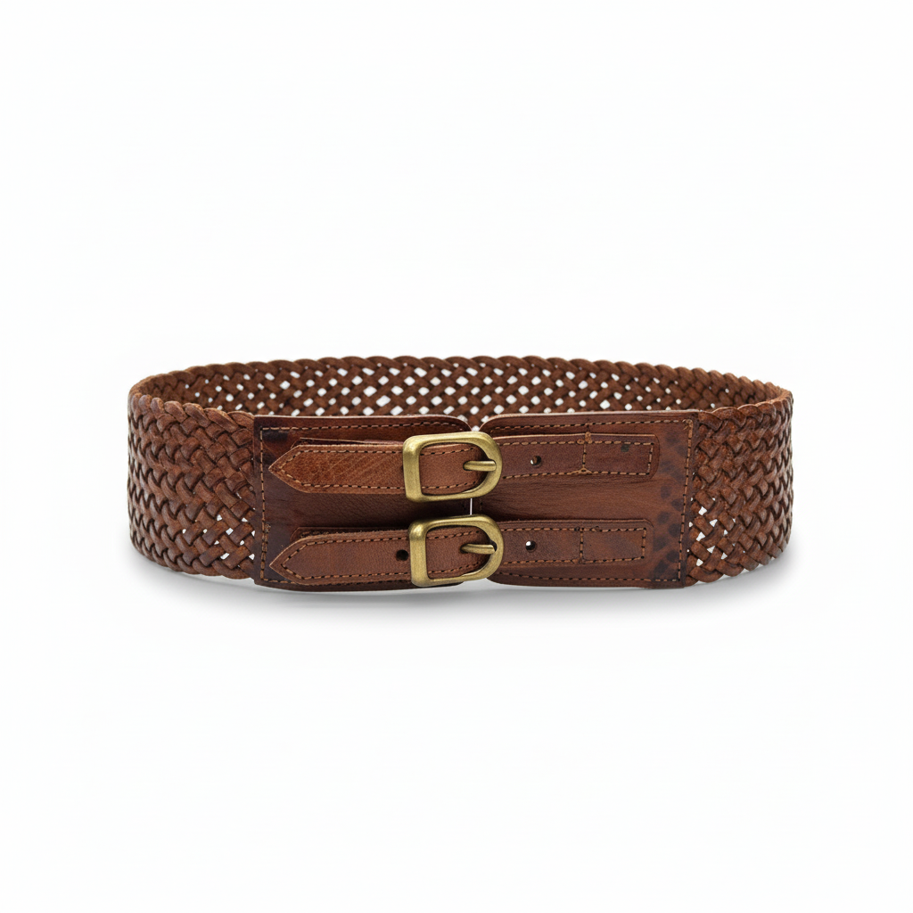 cinturón de piel negro para unisex negro vista frontal — CJ1125